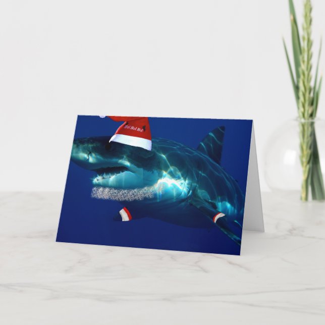 Santa Jaws Feiertagskarte (Vorderseite)