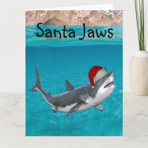 Santa Jaws Funny Christmas Shark Karte