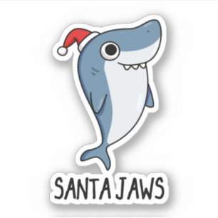 Santa Jaws Funny Shark Christmas Pub Aufkleber