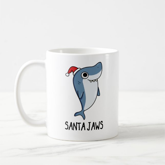 Santa Jaws Funny Shark Christmas Pub Kaffeetasse (Links)