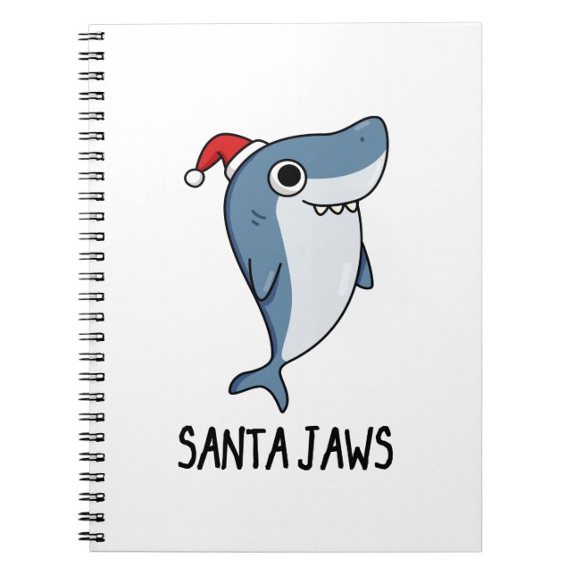 Santa Jaws Funny Shark Christmas Pub Notizblock (Vorderseite)