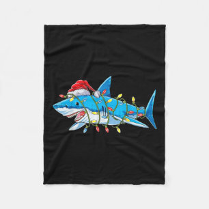 Santa Jaws Shark Christmas Lights Merry Sharkmas X Fleecedecke