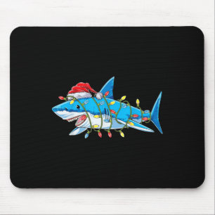 Santa Jaws Shark Christmas Lights Merry Sharkmas X Mousepad