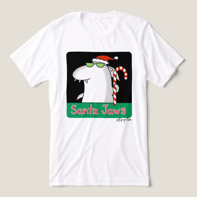 Santa Jaws Tri-Blend Shirt (Design Vorderseite)