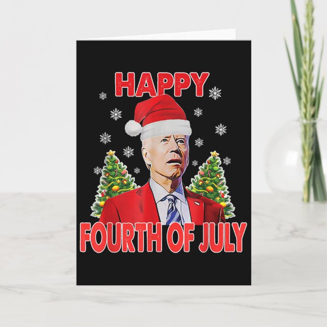 Santa Joe Biden Frohes 4. Juli Lustiges Frohes Wei Karte (Vorderseite)