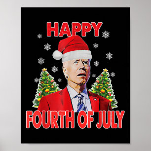 Santa Joe Biden Frohes 4. Juli Lustiges Frohes Wei Poster