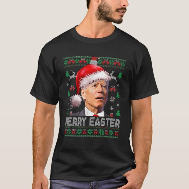 Santa Joe Biden Funny Merry Ostern Weihnachten Ugl T-Shirt (Vorderseite)