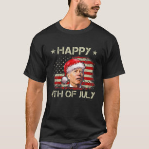 Santa Joe Biden Happy 4. Juli Weihnachtsflagge U T-Shirt