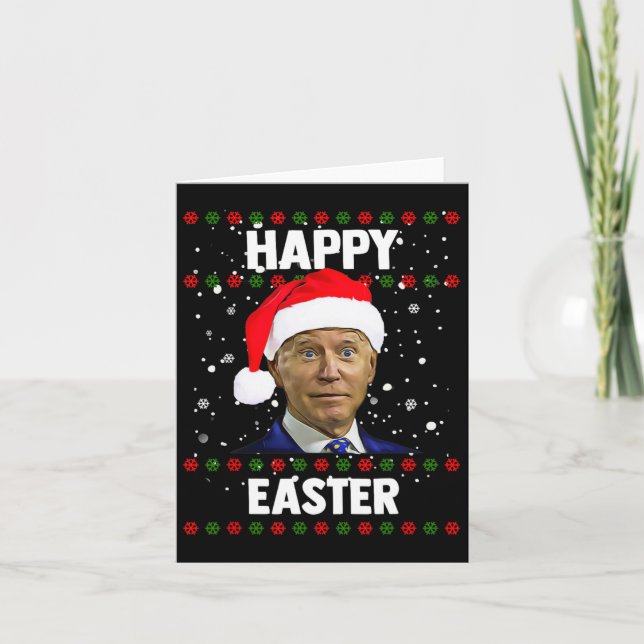 Santa Joe Biden Happy Oaster Ugly Christmas Sweate Karte (Vorderseite)