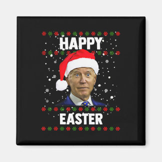 Santa Joe Biden Happy Oaster Ugly Christmas Sweate Magnet