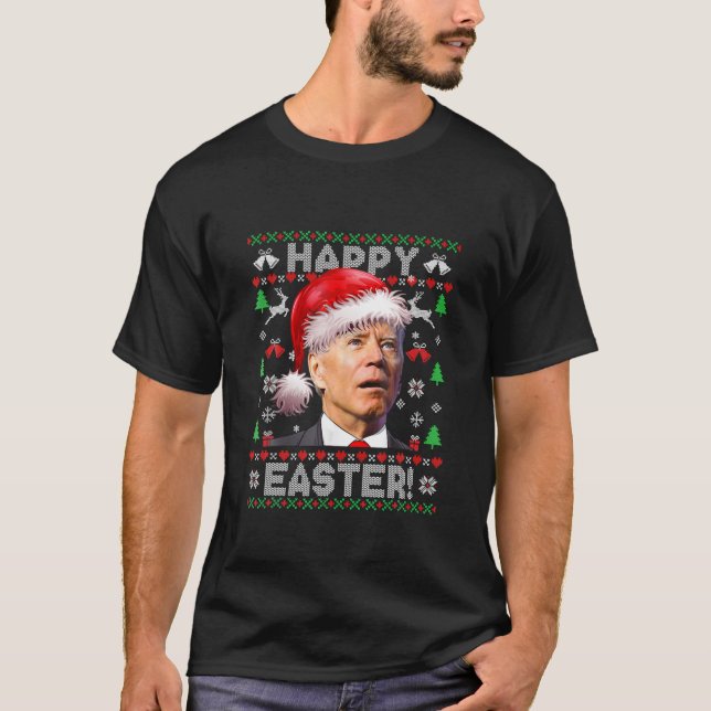 Santa Joe Biden Happy Oaster Ugly Christmas Sweate T-Shirt (Vorderseite)