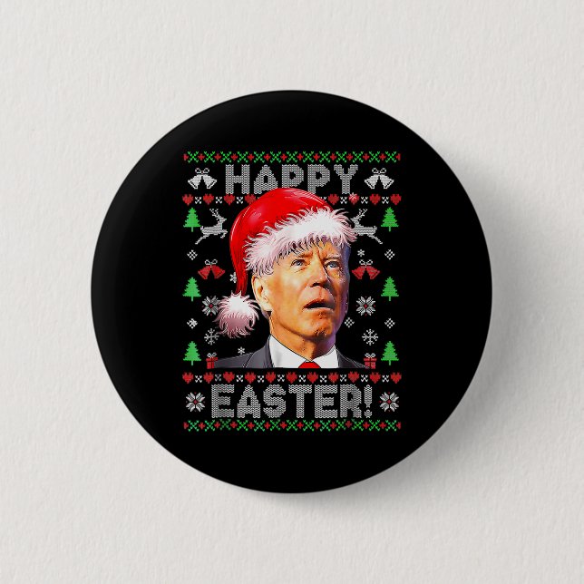 Santa Joe Biden Happy Osterfeier Weihnachten 1 Button (Vorderseite)