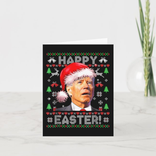 Santa Joe Biden Happy Osterfeier Weihnachten 1 Karte (Vorderseite)