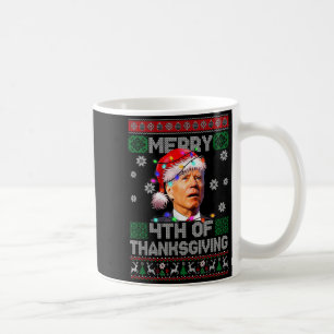Santa Joe Biden Merry 4. Thanksgiving hässlicher W Kaffeetasse