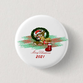 Santa Joy Sock Christmas Abzeichen Button