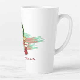 Santa Joy Sock Christmas Latte Tasse