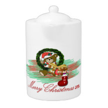 Santa Joy Sock Christmas Teapot
