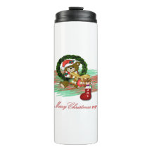 Santa Joy Sock Christmas Thermal Tumbler