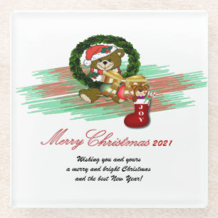 Santa Joy Sock Weihnachts-Untersetzer Glasuntersetzer