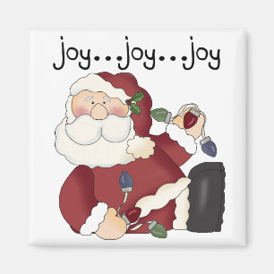 Santa Joy T - Shirt und Geschenke Magnet