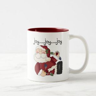 Santa Joy T - Shirt und Geschenke Zweifarbige Tasse