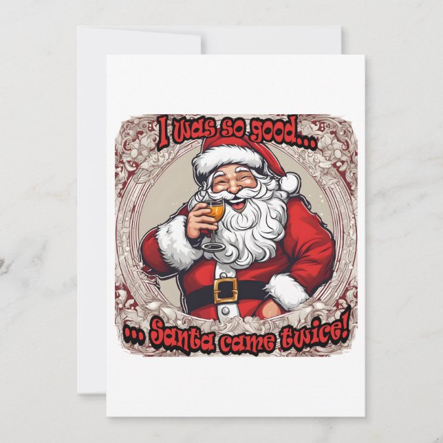 Santa kam zweimal! feiertagskarte (Vorderseite)