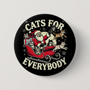 Santa Katzenliebhaber Weihnachtskatzen Button