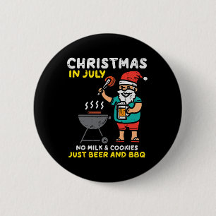 Santa Keine Milch Kekse Nur Bbq Lustiges Weihnacht Button