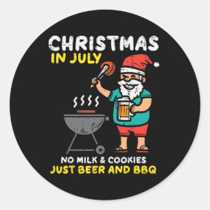 Santa Keine Milch Kekse Nur Bbq Lustiges Weihnacht Runder Aufkleber