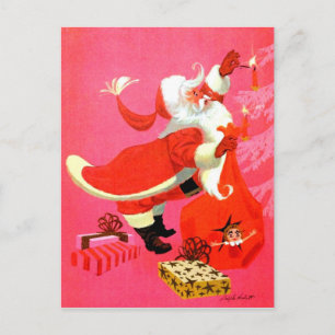 Santa-Kerzen Feiertagspostkarte