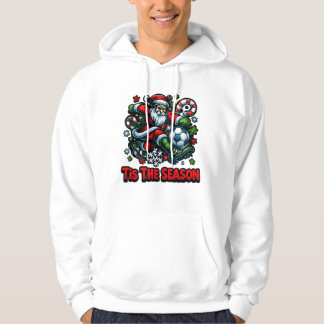 Santa Kicking Soccer Ball Weihnachtsfeiertag Hoodie