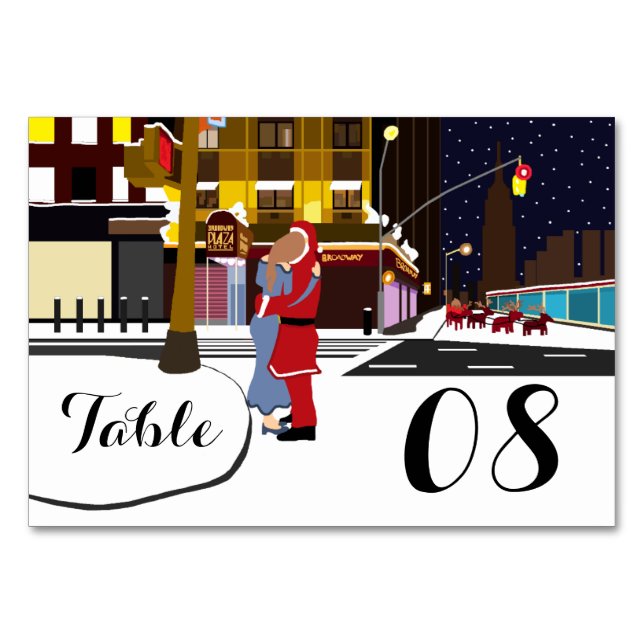 Santa Kiss on Broadway Number Tischnummer (Vorderseite)