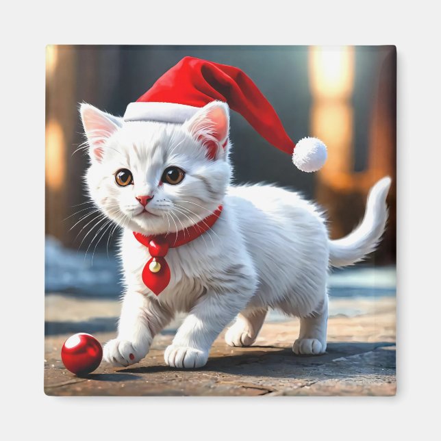 Santa Kitten Magnet (Vorne)