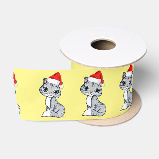 Santa Kitten Satinband