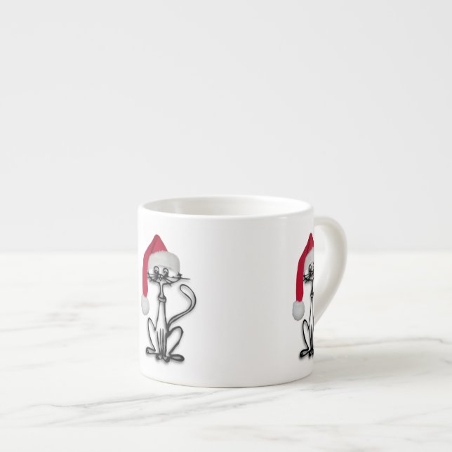 Santa Kitty Cat Espressotasse (Vorderseite Rechts)