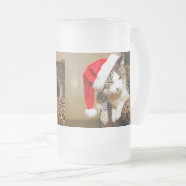 Santa Kitty Painterly Mattiert Glass Beer Tasse (VorderseiteRechts)