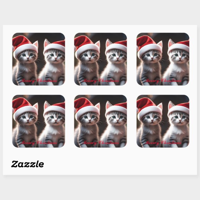 Santa Kitty Stickers (Blatt)