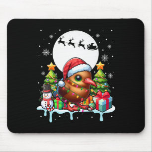 Santa Kiwi Vogel Schneemann Weihnachtsbeleuchtung Mousepad