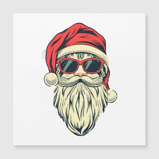 Santa-Klasse mit Brille Magnetkarte (Vorderseite)