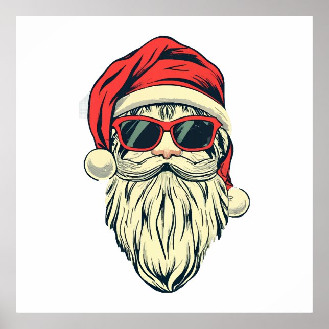 Santa-Klasse mit Brille Poster (Vorne)