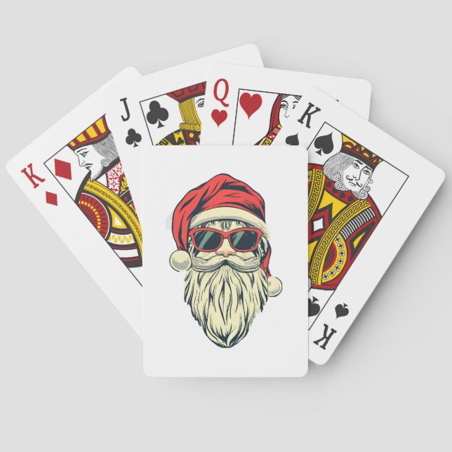 Santa-Klasse mit Brille Spielkarten (Rückseite)