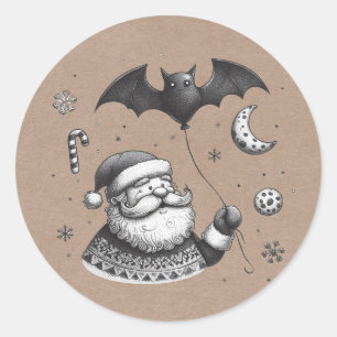 Santa Klaue Runder Aufkleber