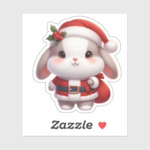 Santa-Klausel: sonniger, niedlicher Hase Aufkleber