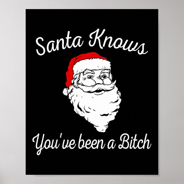 Santa Knows You've Been A Offensive Funny  Poster (Vorne)