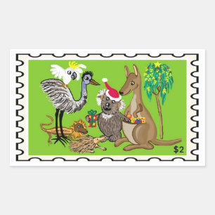 Santa Koala Australisches Weihnachten Rechteckiger Aufkleber
