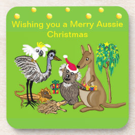 Santa koala gibt Aussie Weihnachtsgeschenke Getränkeuntersetzer