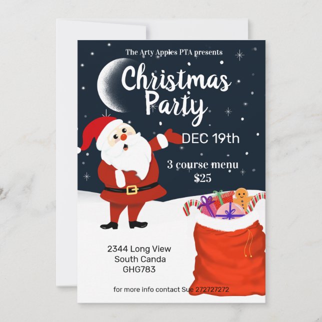 Santa kommen und den Weihnachtsmarkt besuchen Einladung (Vorderseite)