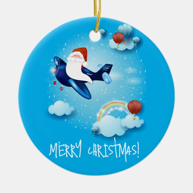 Santa kommt keramik ornament (Vorne)