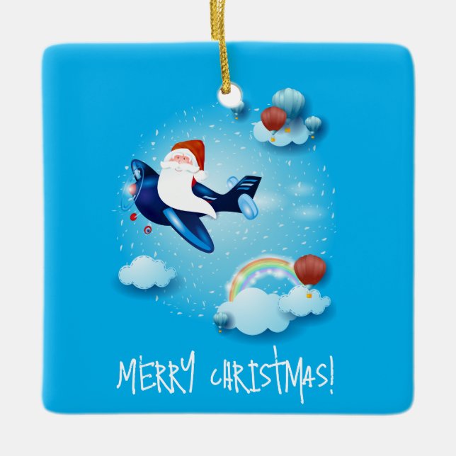 Santa kommt keramikornament (Vorderseite)