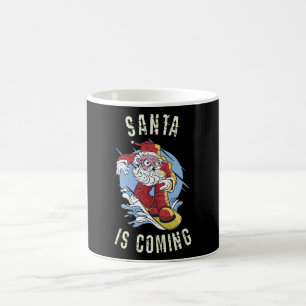 Santa kommt mit dem Snowboard Kaffeetasse